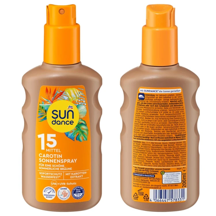 Sundance Karotenowy Spray Na Słońce Brązujący Przyspiesza Opalanie 200ml