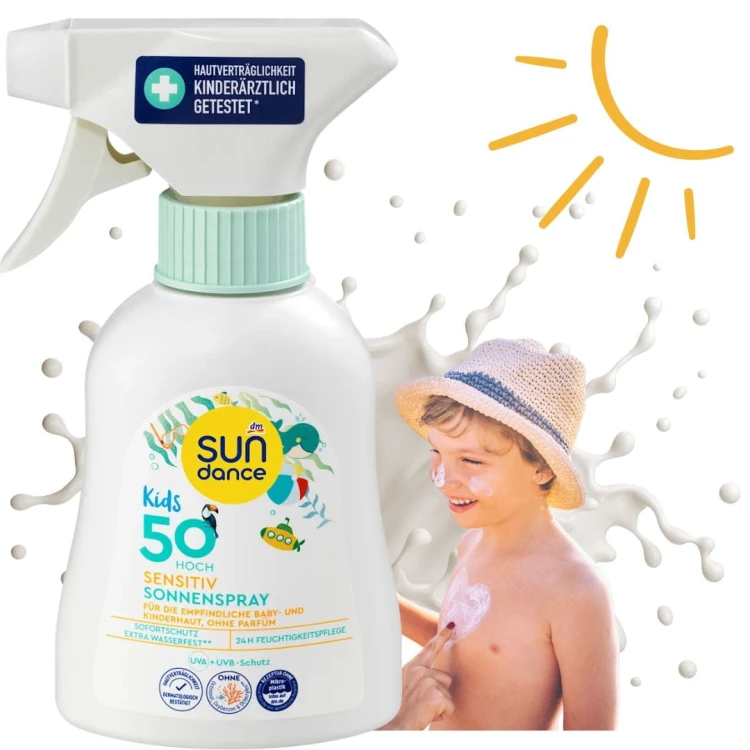 Sundance Kids Sensitive Mleczko Spray Na Słońce Dla Dzieci Filtr 50+UVA UVB