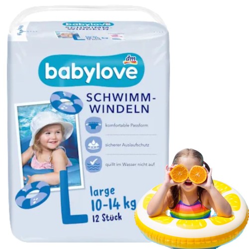 Babylove Pieluszki Do Pływania Pieluchomajtki Na Basen L 10-14 kg 12 szt