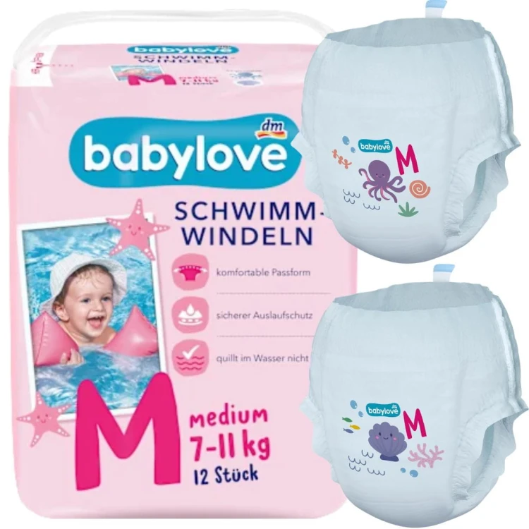 Babylove Pieluszki Do Pływania Pieluchomajtki Na Basen Roz. M 7-11 kg 12 szt