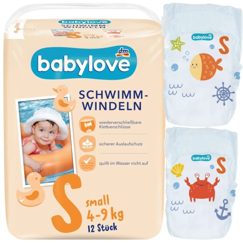 Babylove Pieluszki Do Pływania Pieluchy Na Basen Roz. M 4-9 kg 12 szt