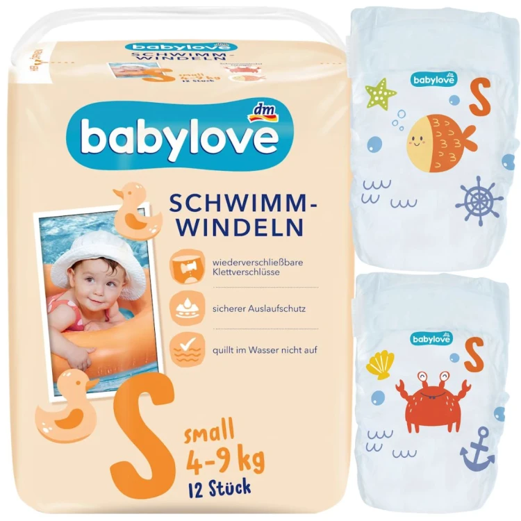 Babylove Pieluszki Do Pływania Pieluchy Na Basen Roz. M 4-9 kg 12 szt