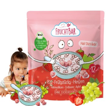 Fruchtbar Bio Serduszka Płatki Do Mleka Na Śniadanie Truskawkowe Bez Cukru