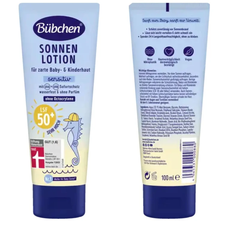Bubchen Sonnen Lotion Balsam Ochronny Na Słońce Dla Dzieci 6m+ SPF 50+