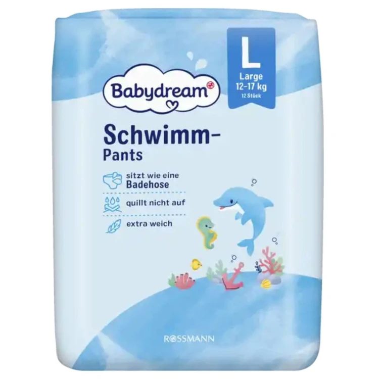 Babydream Pieluszki Do Pływania Kąpieli Pieluchomajtki Na Basen 12szt Rozmiar L
