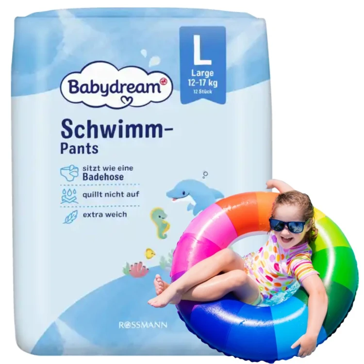 Babydream Pieluszki Do Pływania Kąpieli Pieluchomajtki Na Basen 12szt Rozmiar L