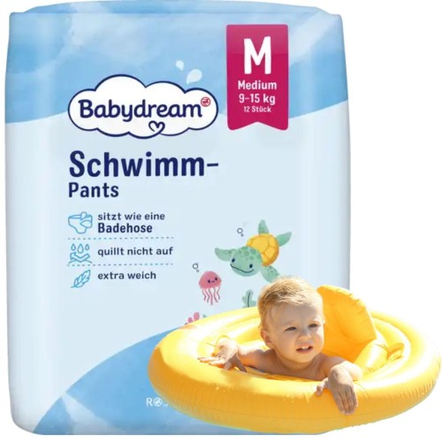 Babydream Pieluszki Do Pływania Kąpieli Pieluchomajtki Na Basen 12szt Rozmiar M