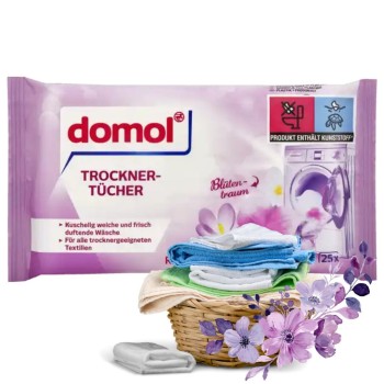 Domol Chusteczki Zapachowe Do Suszarki Kwiatowe 25 szt Pachnące Pranie