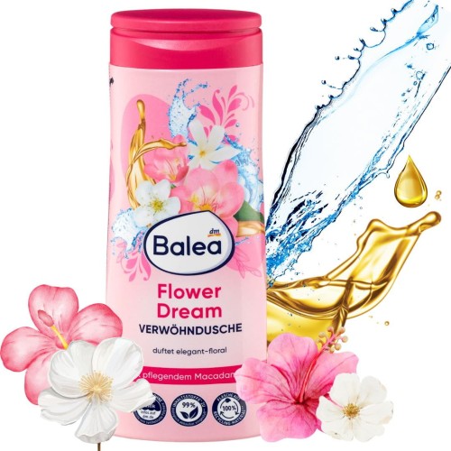 Balea Flower Dream Żel Pod Prysznic Kwiatowy Z Olejkiem Macadamia 300 ml