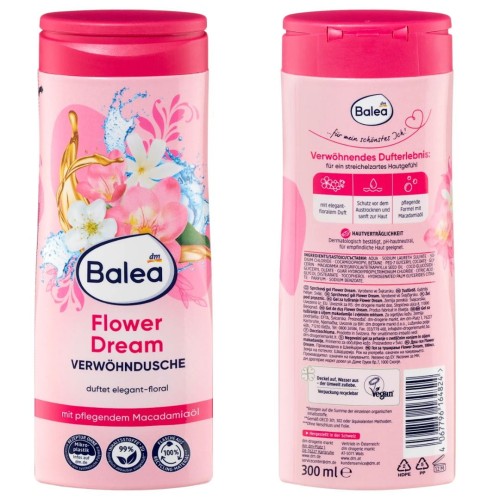 Balea Flower Dream Żel Pod Prysznic Kwiatowy Z Olejkiem Macadamia 300 ml