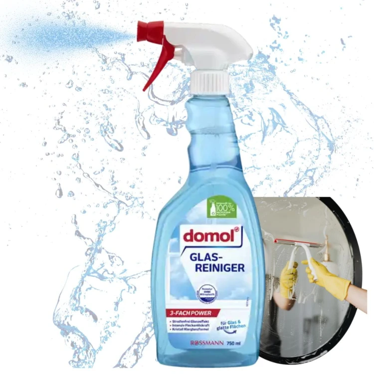 Domol Spray Płyn Do Mycia Szyb Luster Skuteczny Na Plamy I Smugi 750 ml