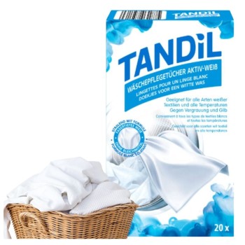Tandil Chusteczki Wybielające Przeciw Żółknięciu I Szarzeniu Tkanin 20szt