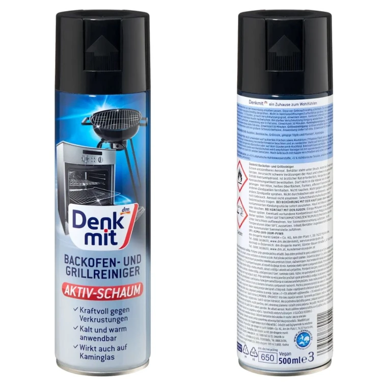 Denkmit Spray Pianka Czyszcząca Przypalenia Piekarniki Grill Kominki