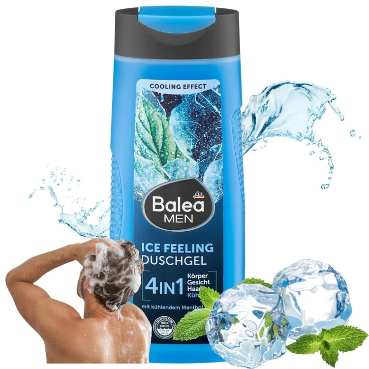 Balea Men Ice Feeling Chłodzący Żel Pod Prysznic Z Mentholem Dla Mężczyzn 4w1