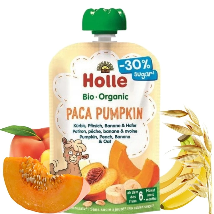 Holle Paca Pumpkin Mus Owocowy Dynia Brzoskwinia Banan Owies Mniej Cukru