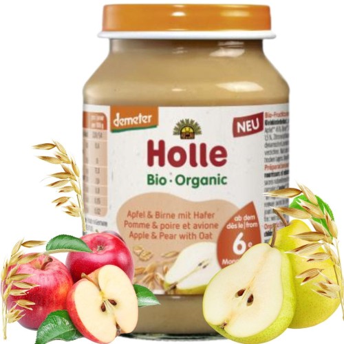 Holle Bio Zdrowy Owocowy Deserek W Słoiku Jabłko Gruszka I Płatki Owsiane 8