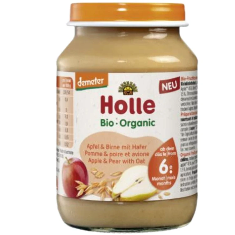 Holle Bio Zdrowy Owocowy Deserek W Słoiku Jabłko Gruszka I Płatki Owsiane 8