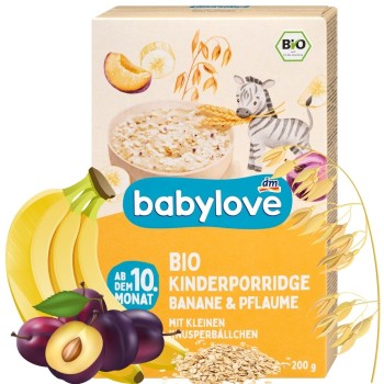 Babylove Bio Porridge Owsianka Bananowa Ze Śliwkami 10M Musli Bez Mleka