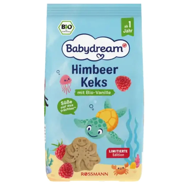 Babydream Bio Keksy Dla Dzieci Zwierzęta Morskie Malinowe 125g Bez Cukru Po 1 Roku