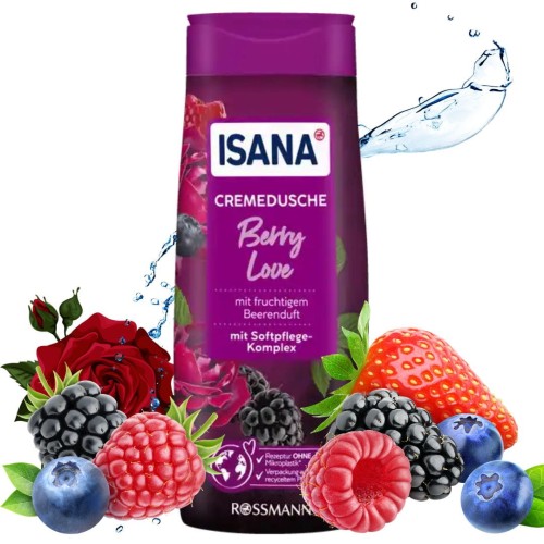 Isana Berry Love Kremowy Żel Pod Prysznic Letnie Owoce Leśne 300 Ml