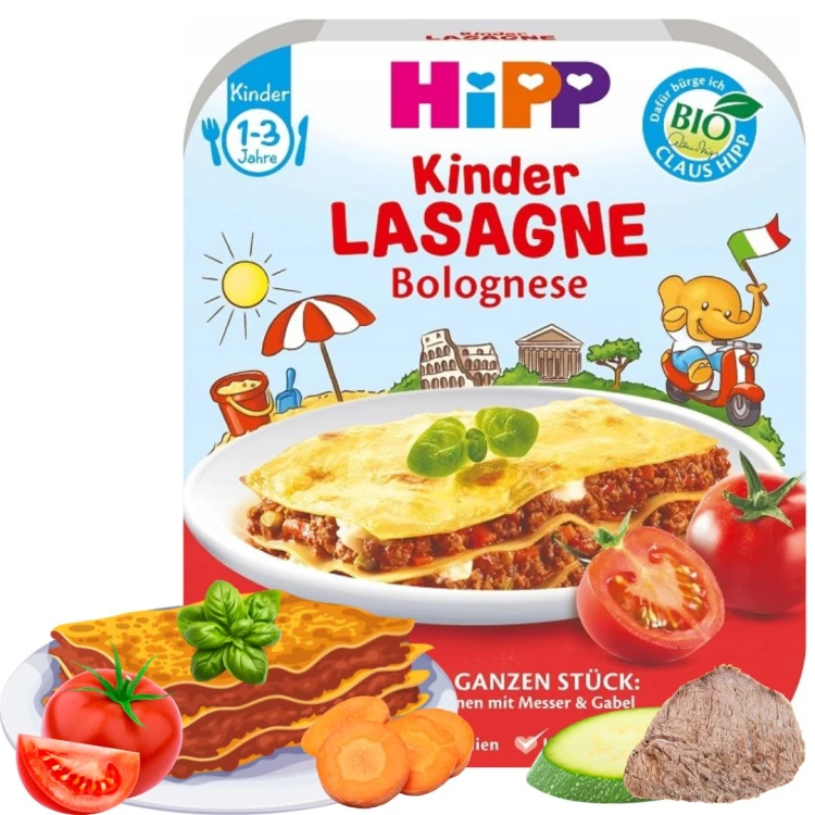 Hipp Bio Włoskie Lasagne Bolognese 250g Po 1r Tradycyjny Włoski Obiadek Po 1 Roku