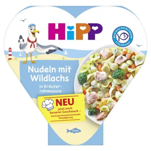 Hipp Bio Makaron Muszelki Z Łosoiem W Sosie Ziołowym Z Brokułami 250g Po 1r
