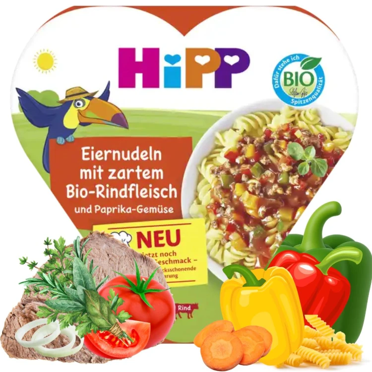 Hipp Bio Makaron Wołowiną Papryką I Warzywami Pożywny Obiadek Po 1 roku 250g