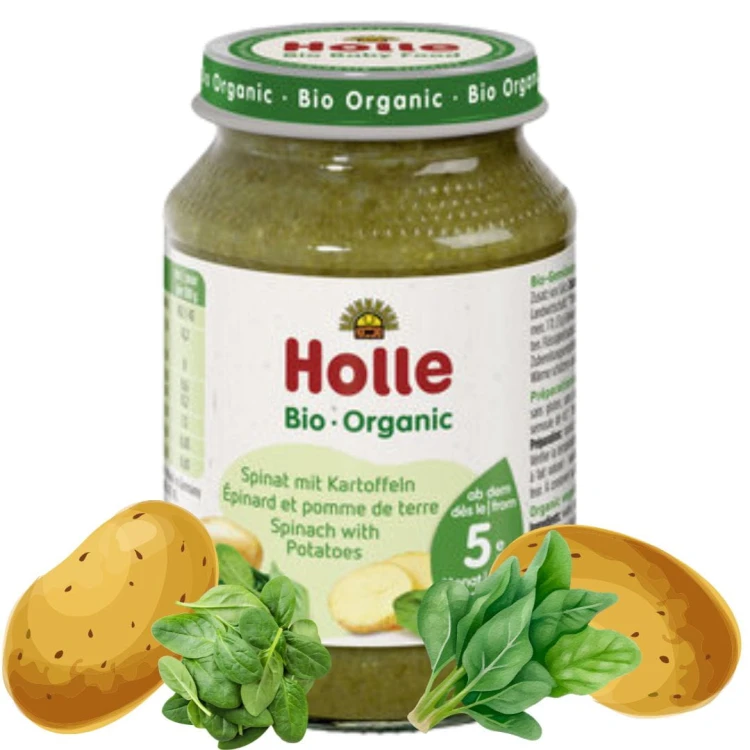 Holle Bio Szpinak Z Ziemniakami Ekologiczne Warzywa Obiadek Dla Dzieci 5m