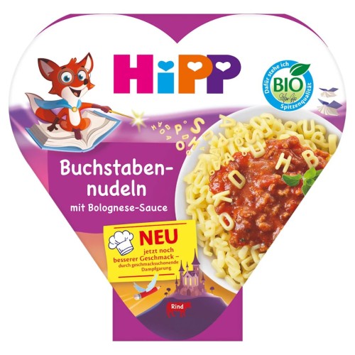 Hipp Bio Makaron Literki Z Sosem Bolognese Z Wółowiną Pożywny Obiadek Po 1r