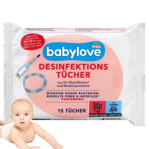 Babylove Chusteczki Do Dezynfekcji Smoczków Zabawek Na Bakterie Wirusy 15szt