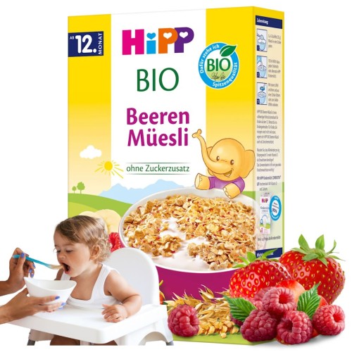 Hipp Bio Wielozbożowe Musli Do Mleka Truskawki Maliny 200G Zdrowe Śniadanie