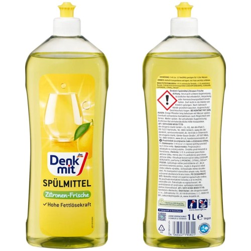Denkmit Płyn Do Mycia Naczyń Zitronen Frische 1l Cytrynowy