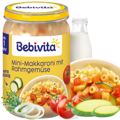 Bebivita Mini Makaroniki I Śmietankowe Warzywa Obiadek Bez Mięsa Po 1 Roku