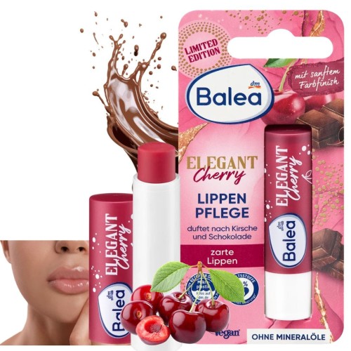 Balea Elegant Cherry Balsam Nawilżający Ochronny Do Ust Wiśnia Czekolada