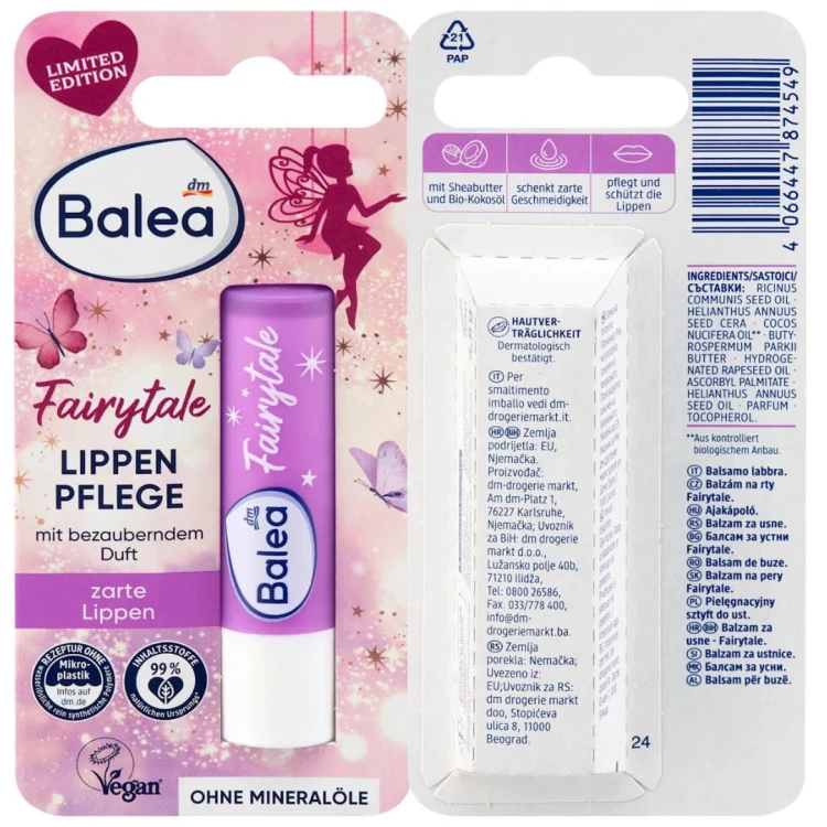 Balea Fairytale Bajkowy Balsam Nawilżający Ochronny Do Ust Masło Shea