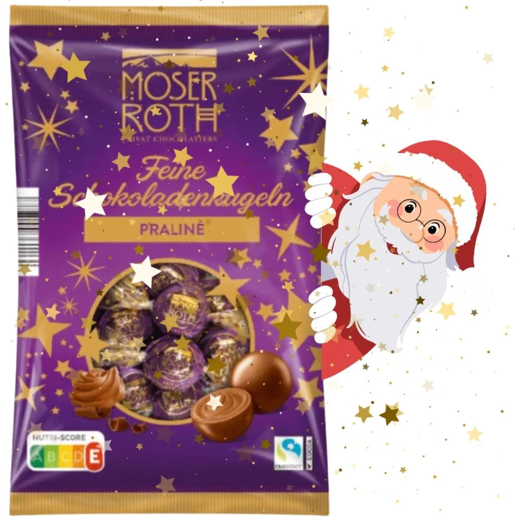 Moser Roth Świąteczne Kule Krem Pralinowy Czekolada 150g Mikołaj