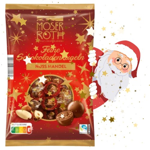 Moser Roth Świąteczne Kule Praliny Orzech Migdał 150g Mikołaj