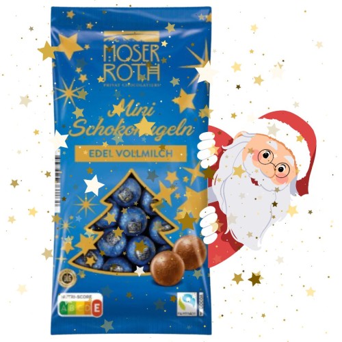 Moser Roth Mini Kulki Świąteczne Mleczna Czekolada 150g Mikołaj