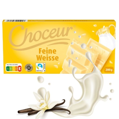 Choceur Feine Weisse Biała Czekolada Bez Dodatków 200g Z Niemiec
