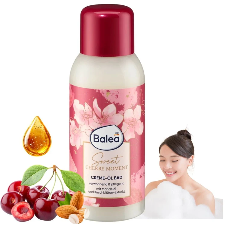 Balea Sweet Cherry Moment Płyn Do Kąpieli Z Olejkami Migdał Wiśnia Do Wanny 500ml
