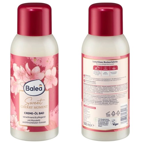 Balea Sweet Cherry Moment Płyn Do Kąpieli Z Olejkami Migdał Wiśnia Do Wanny 500ml