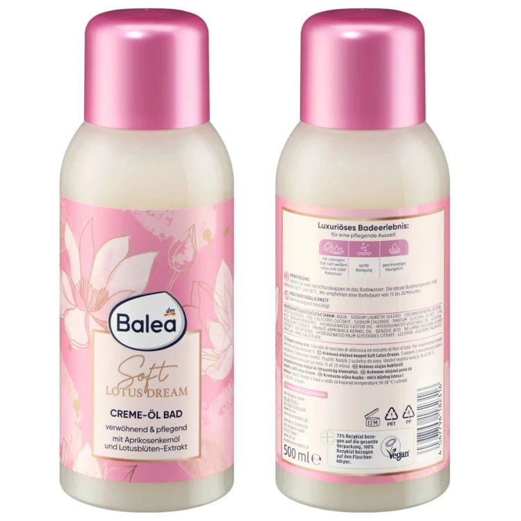 Balea Sweet Lotus Dream Płyn Do Kąpieli Do Wanny Z Olejkami Kwiat Lotosu