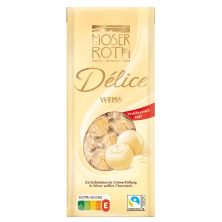 Moser Roth Delice Weiss Kule Biała Czekolada Praliny Kulki Z Nadzieniem 10 szt
