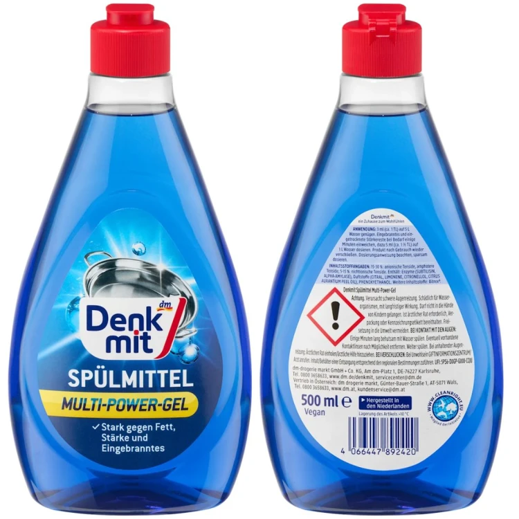 Denkmit Multi Power Gel Płyn Do Naczyń Skuteczny Koncentrat Na Tłuszcz 500ml