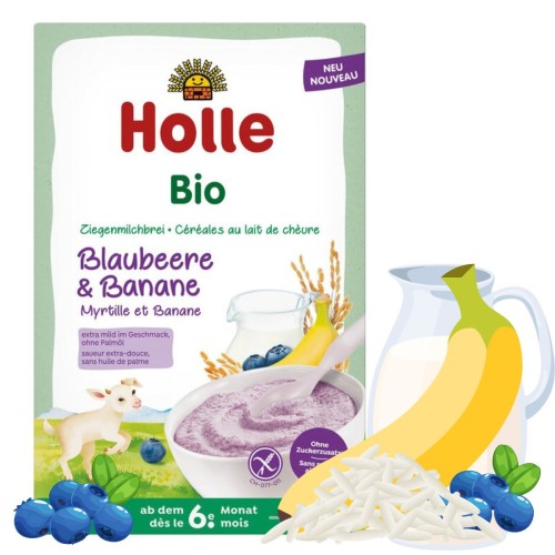 Holle Bio Kaszka Jagoda Banan Na Kozim Mleku 6m 250g Ekologiczna