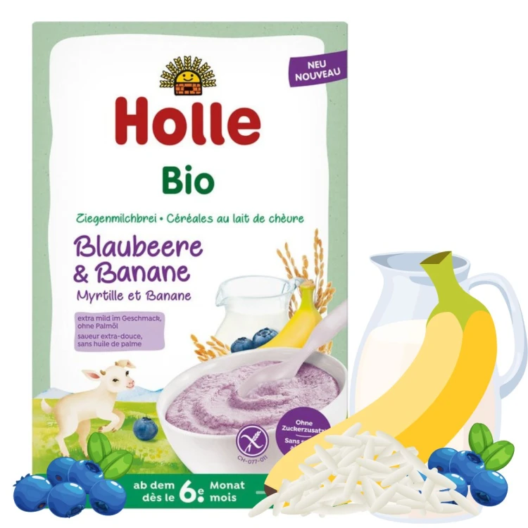 Holle Bio Kaszka Jagoda Banan Na Kozim Mleku 6m 250g Ekologiczna