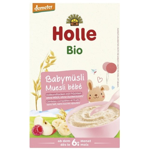 Holle Bio Pełnoziarnista Kaszka Musli Jabłko Banan Maliny 250g 6m