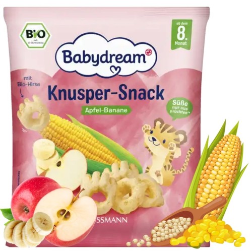 Babydream Bio Knusper Snack Chrupki Jabłko Banan Przekąska Kukurydziana