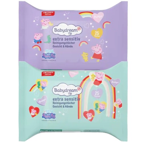 Babydream Extra Sensitive Chusteczki Nawilżane Do Buzi I Rączek Peppa 25szt