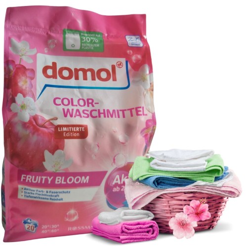 Domol Proszek Do Prania Color Fruity Bloom 20 Prań Na Plamy Kwiatowy Zapach